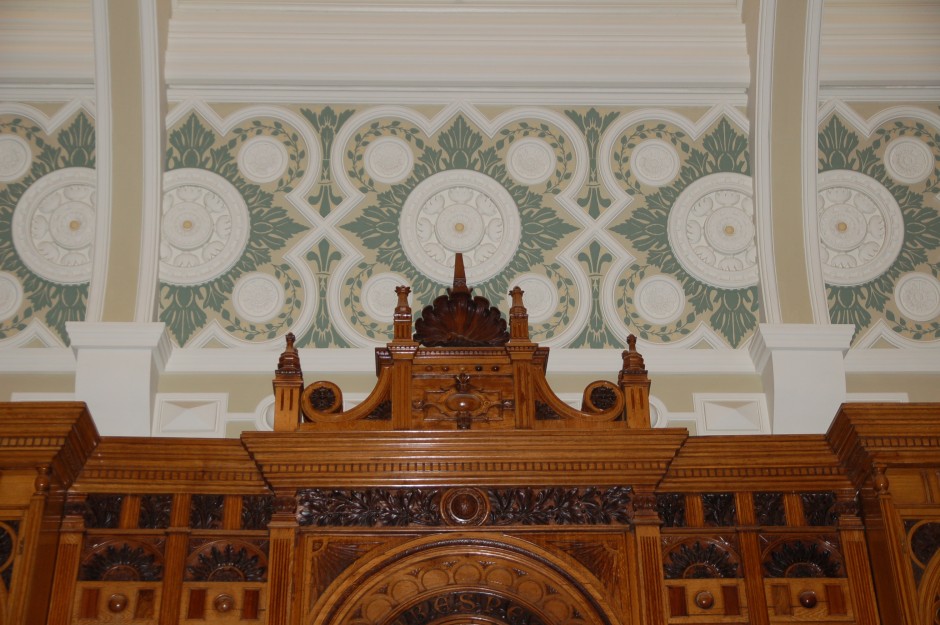 Detail of joinery and ceiling